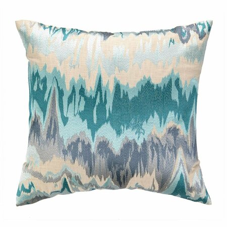 PUESTA EN ESCENA 20 x 20 in. Seismograph Embroidered Pillow, Aqua 1839265